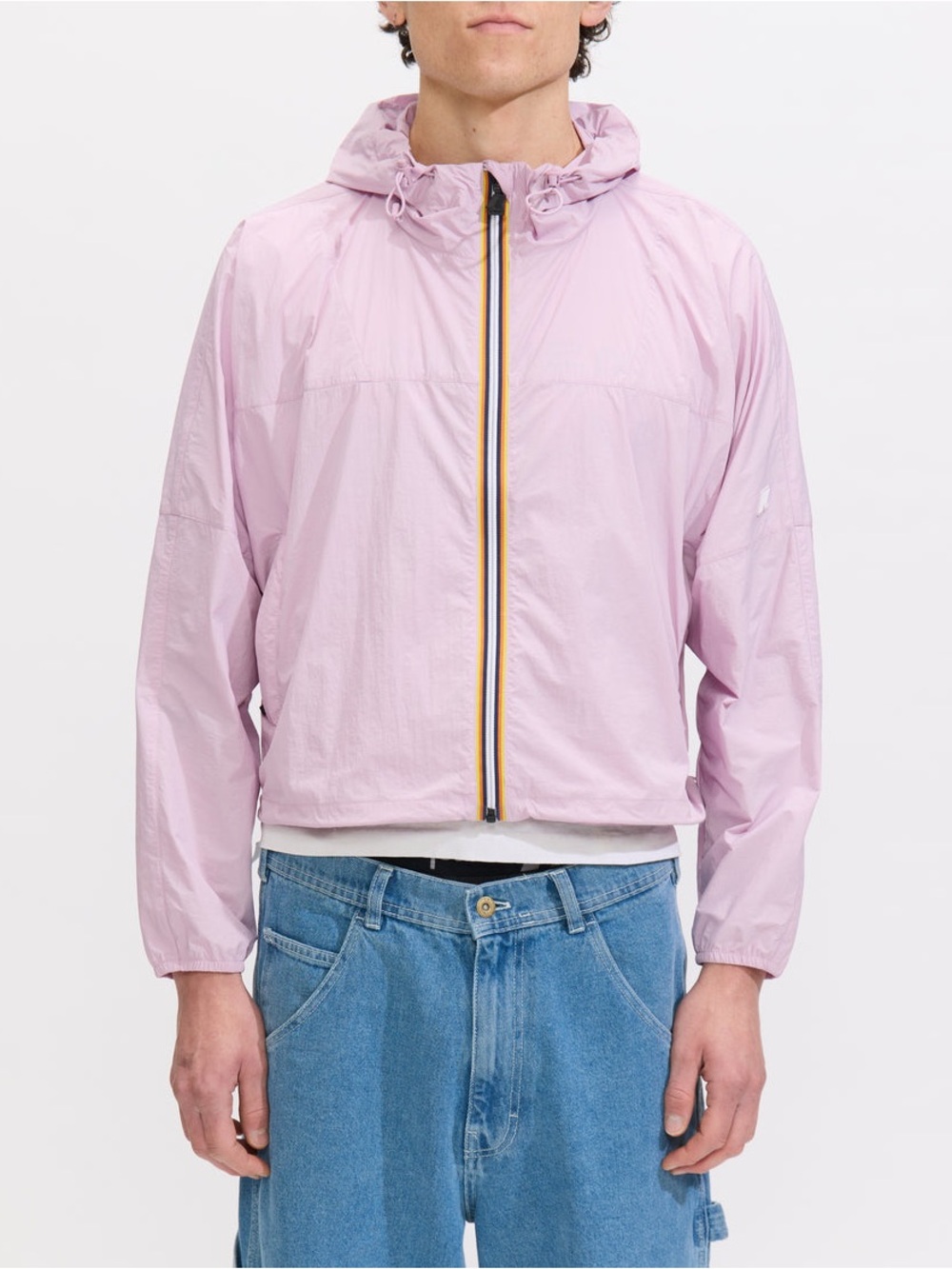 K-WAY Le Vrai 4.0 Gastony Ultralight Zip-Up Crop Hooded Jacket Violet - Size 6